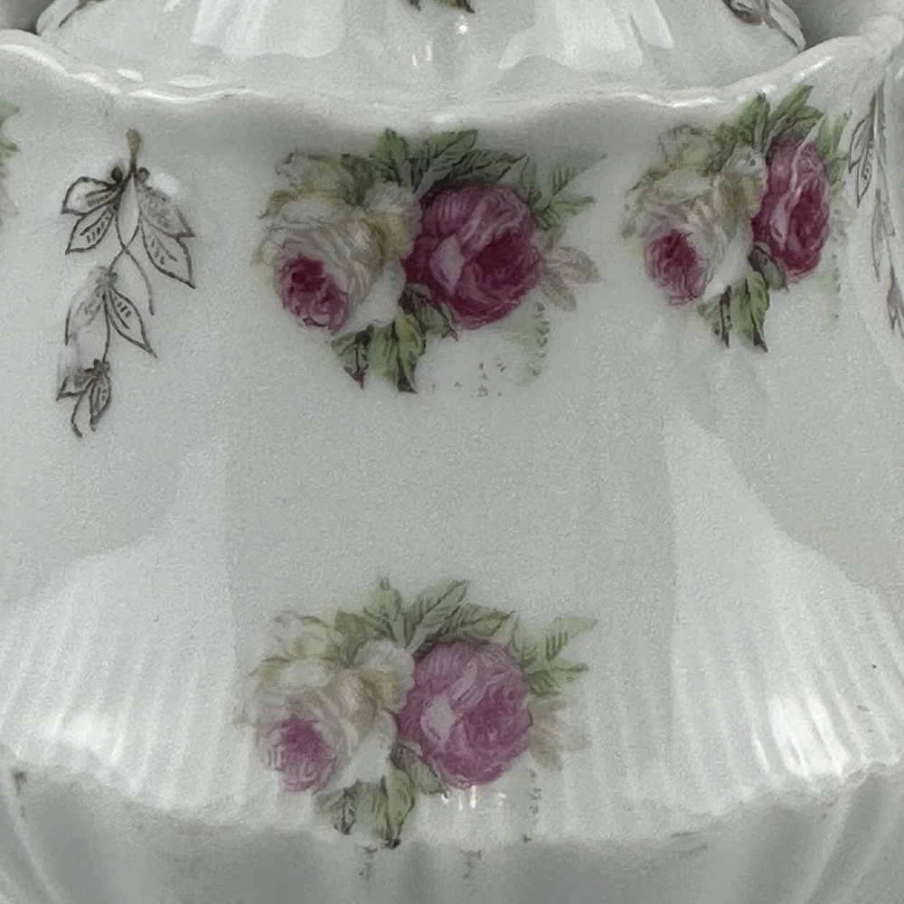 CT‎ Altwasser Teapot Rose & Gold Pattern Germany Floral circa 1900 Cottagecore
